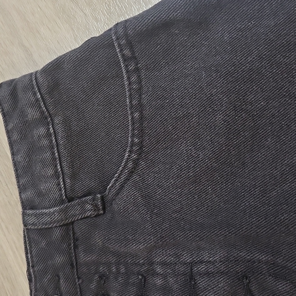 Black Denim Button-Up Skirt - Picture 3 of 6